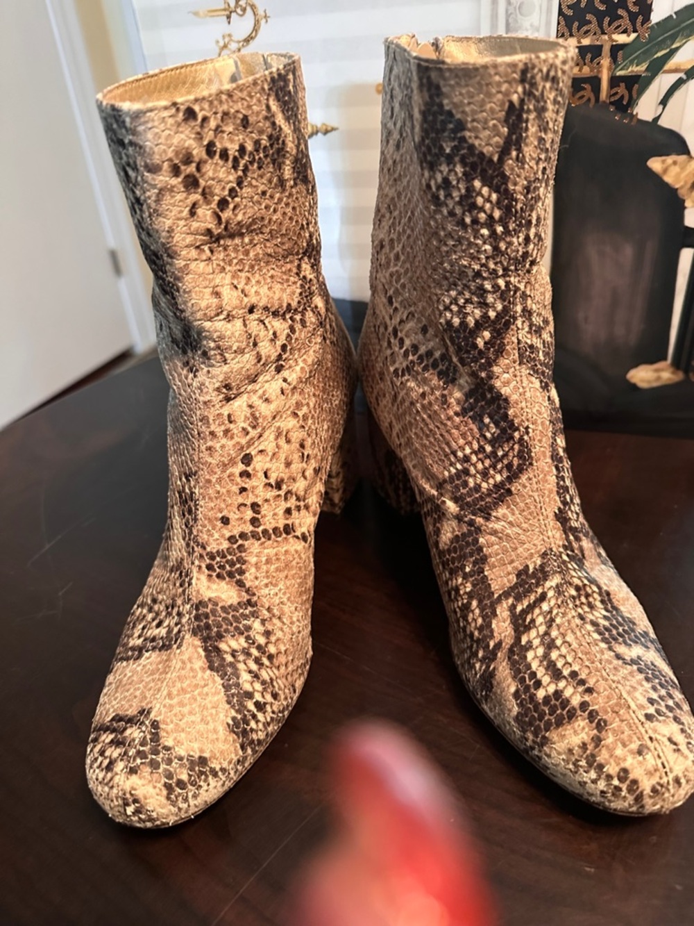 Free People Tan and Brown Snakeskin Ankle Boots - Picture 7 of 12